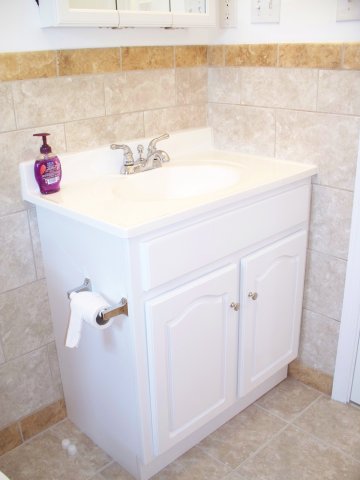 Correct height vanity. Not high end but functional