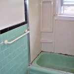 No plastic cover up for this bathroom